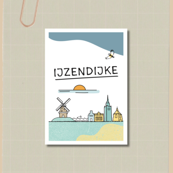 Kaart IJzendijke ansichtkaart kaartje kaartenset Zeeland
