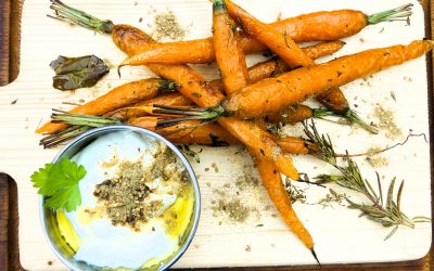 Geroosterde boswortels uit de oven met Labneh